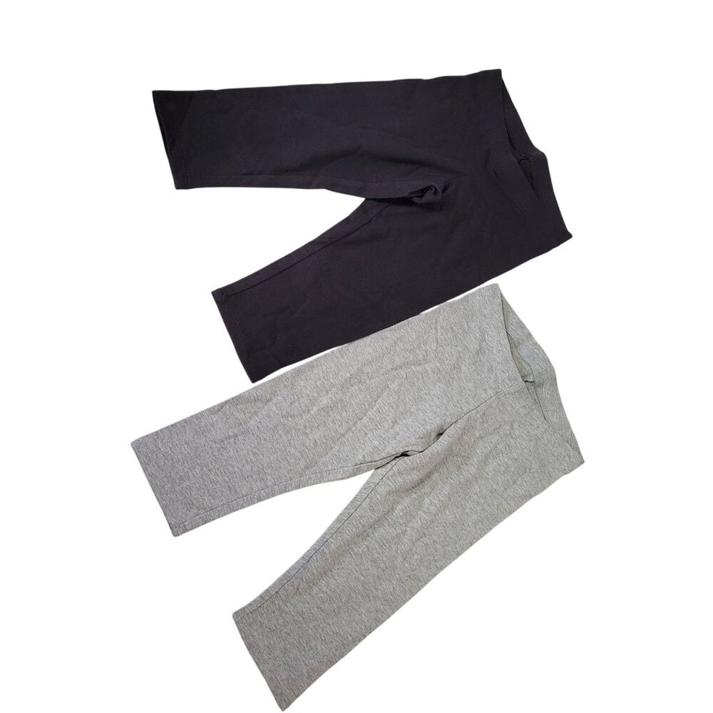 Members Mark Girls Capri Leggings 2-Pack Black & Gray Size 4/5